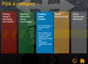 Screenshot of category options